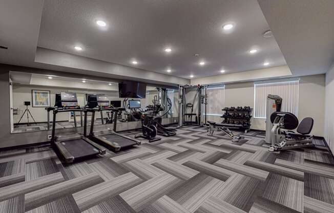 Fitness room at Shady Oak Crossing, Minnetonka, Minnesota