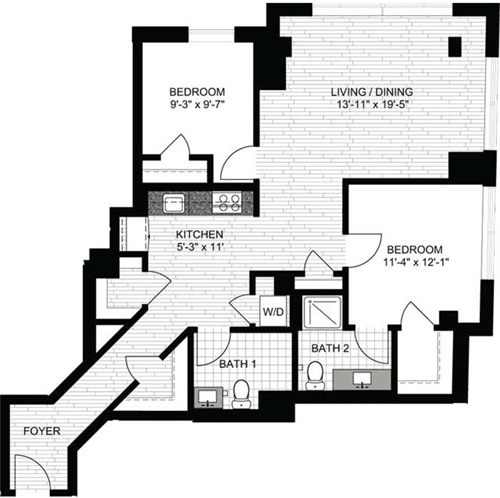 2 beds, 2 baths, 1,080 sqft, $4,880, Unit 0428