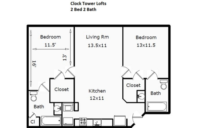 2 beds, 2 baths, 930 sqft, $1,795