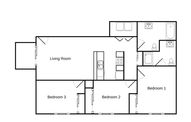 3 beds, 2 baths, 1,092 sqft, $1,570