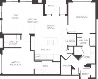 2 beds, 2 baths, 1,205 sqft, $2,310