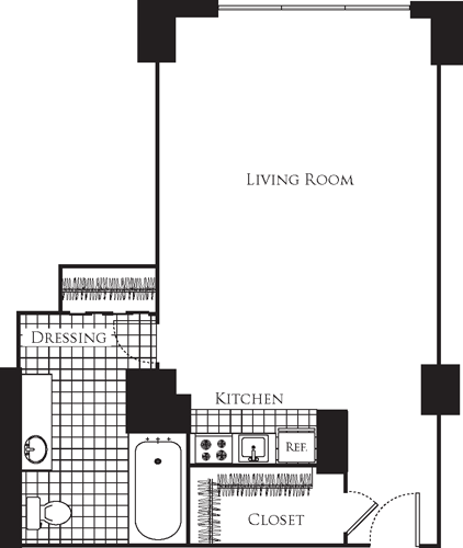 Studio, 1 bath, 423 sqft, $1,763, Unit 630