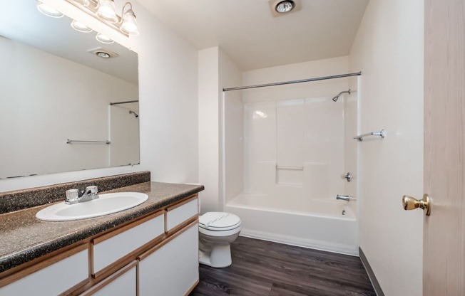 a bathroom with a toilet sink and bathtub