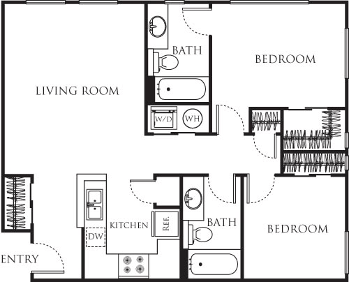 2 beds, 2 baths, 871 sqft, $3,007