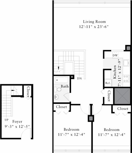 2 beds, 1 bath, 960 sqft, $3,883, Unit 2310