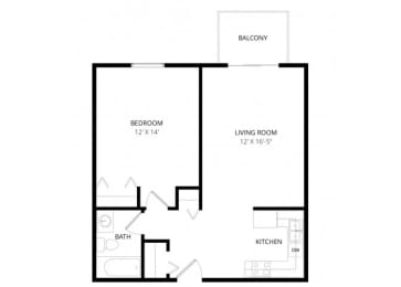 1 bed, 1 bath, 647 sqft, $1,045