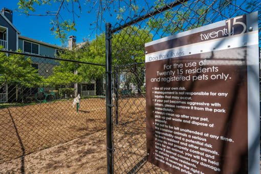dog park in apartments near the domain