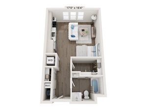 Studio, 1 bath, 538 sqft, $1,930
