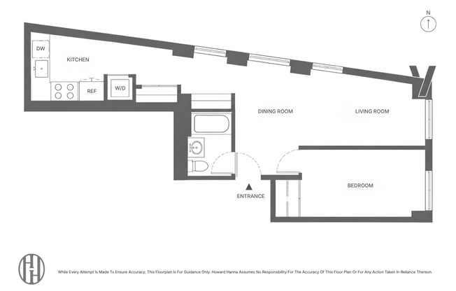 1 bed, 1 bath, 635 sqft, $4,500, Unit 6F