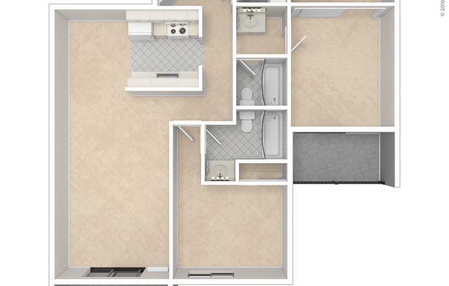 2 beds, 2 baths, 997 sqft, $2,061