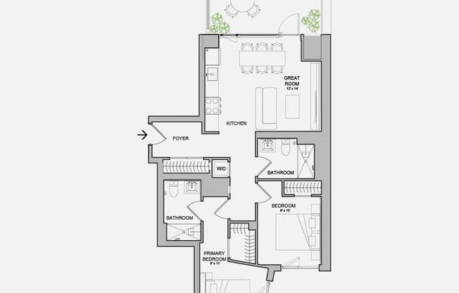 2 beds, 2 baths, $6,750, Unit 505