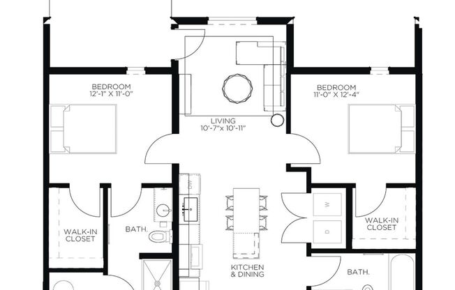 2 beds, 2 baths, 915 sqft, $1,710, Unit 3107