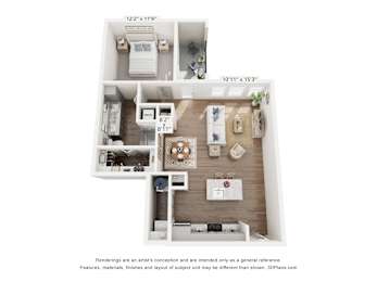 1 bed, 1 bath, 842 sqft, $1,689