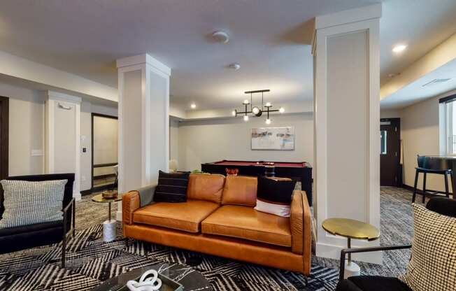 a living room filled with furniture and a fire place