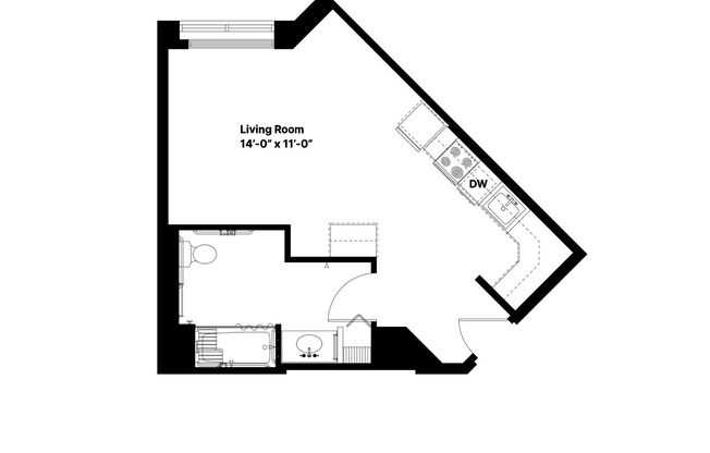 Studio, 1 bath, 440 sqft, $1,250, Unit 212