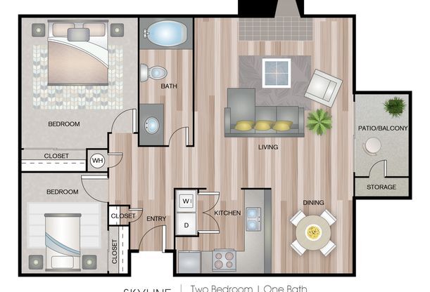 2 beds, 1 bath, 776 sqft, $1,960