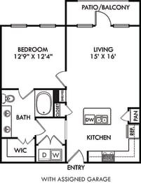 1 bed, 1 bath, 751 sqft, $1,589