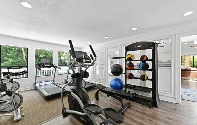 the gym at the preserve apartments