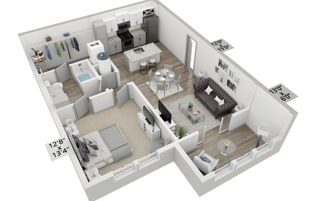 1 bed, 1 bath, 786 sqft, $1,335