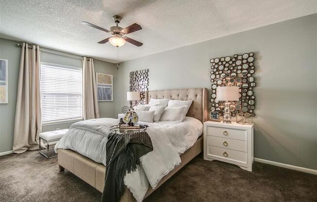 Bedroom With Expansive Windows at London House Apartments, Lenexa, 66215