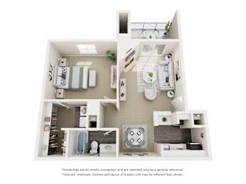 1 bed, 1 bath, 703 sqft, $1,324