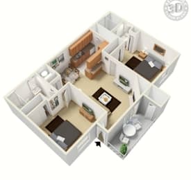 2 beds, 2 baths, 900 sqft, $1,586
