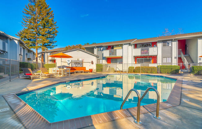 the swimming pool at our apartments at Sunnyvale Crossings Apartments, LLC, Sunnyvale, CA 94087