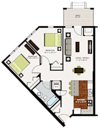 2 beds, 1 bath, 975 sqft, $1,695