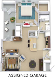 1 bed, 1 bath, 722 sqft, $1,229