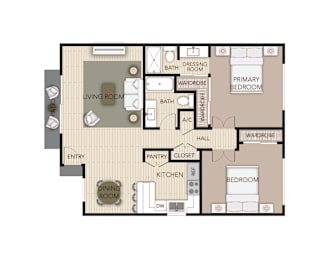 2 beds, 2 baths, 1,140 sqft, $3,610