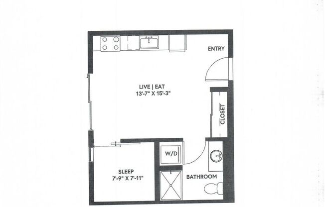 1 bed, 1 bath, 414 sqft, $1,495, Unit 206