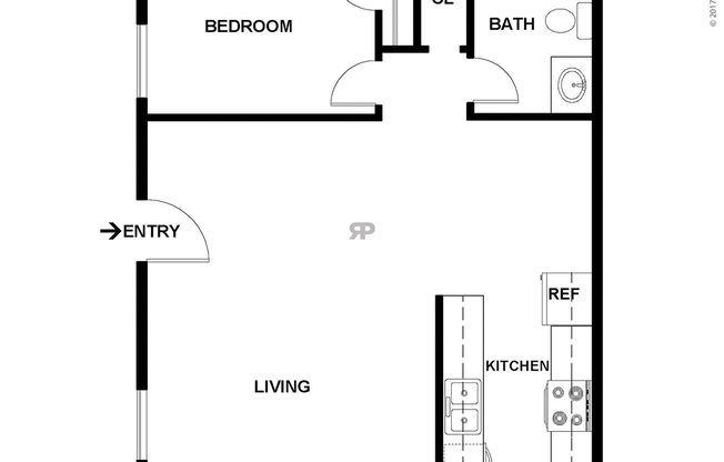 1 bed, 1 bath, 645 sqft, $905