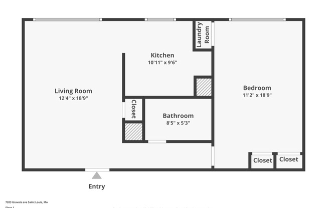 1 bed, 1 bath, 700 sqft, $950, Unit 2B