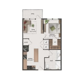 1 bed, 1 bath, 690 sqft, $1,469