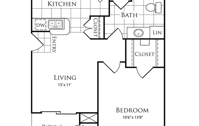 1 bed, 1 bath, 580 sqft, $1,052