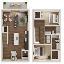 2 beds, 2.5 baths, 1,204 sqft, $1,905