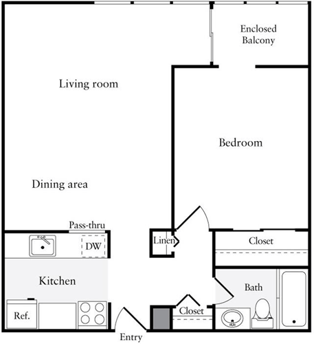 1 bed, 1 bath, 664 sqft, $2,669