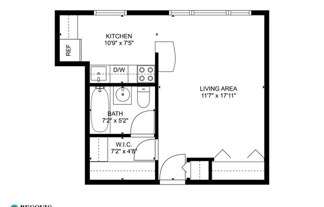 Studio, 1 bath, 360 sqft, $1,475, Unit 308