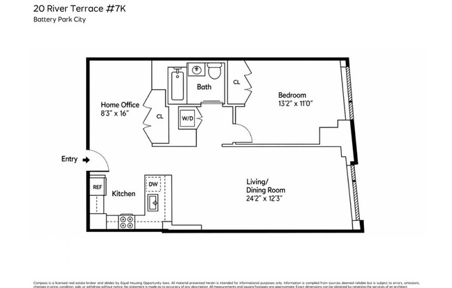1 bed, 1 bath, 842 sqft, $7,800, Unit 7K