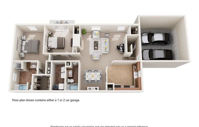 2 beds, 2 baths, 1,556 sqft, $2,260, Unit 7002