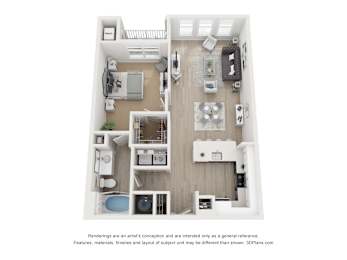 1 bed, 1 bath, 834 sqft, $1,942