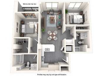 2 beds, 2 baths, 996 sqft, $3,550
