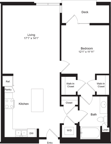 1 bed, 1 bath, 873 sqft, $3,142, Unit 442