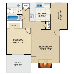 1 bed, 1 bath, 725 sqft, $1,149