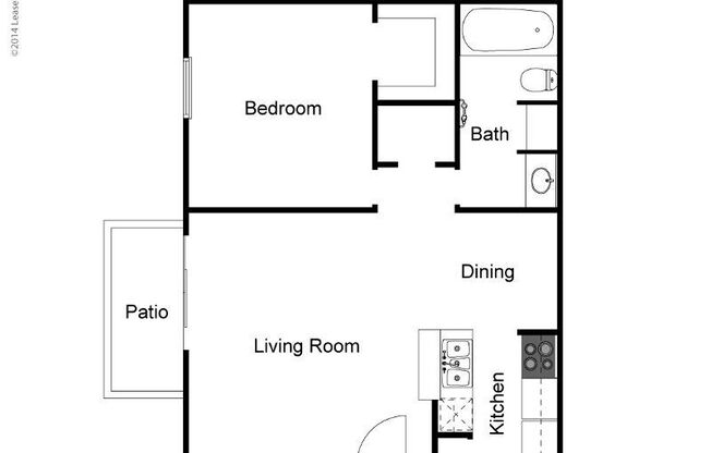1 bed, 1 bath, 550 sqft, $1,210
