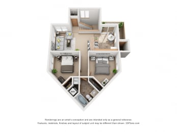 2 beds, 1 bath, 806 sqft, $1,398