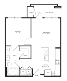 1 bed, 1 bath, 651 sqft, $1,169