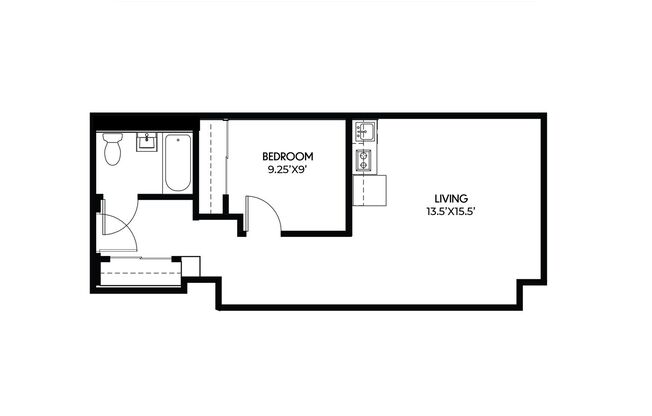 1 bed, 1 bath, 487 sqft, $1,299, Unit 1209