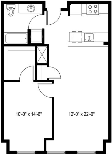1 bed, 1 bath, 709 sqft, $2,520, Unit 507