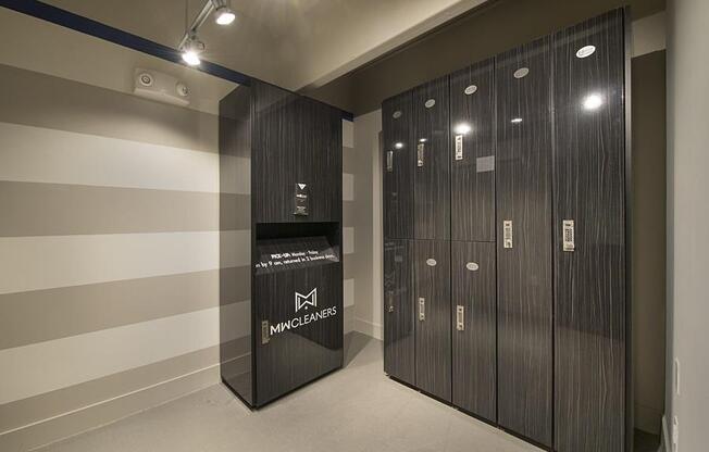 Dry cleaning lockers